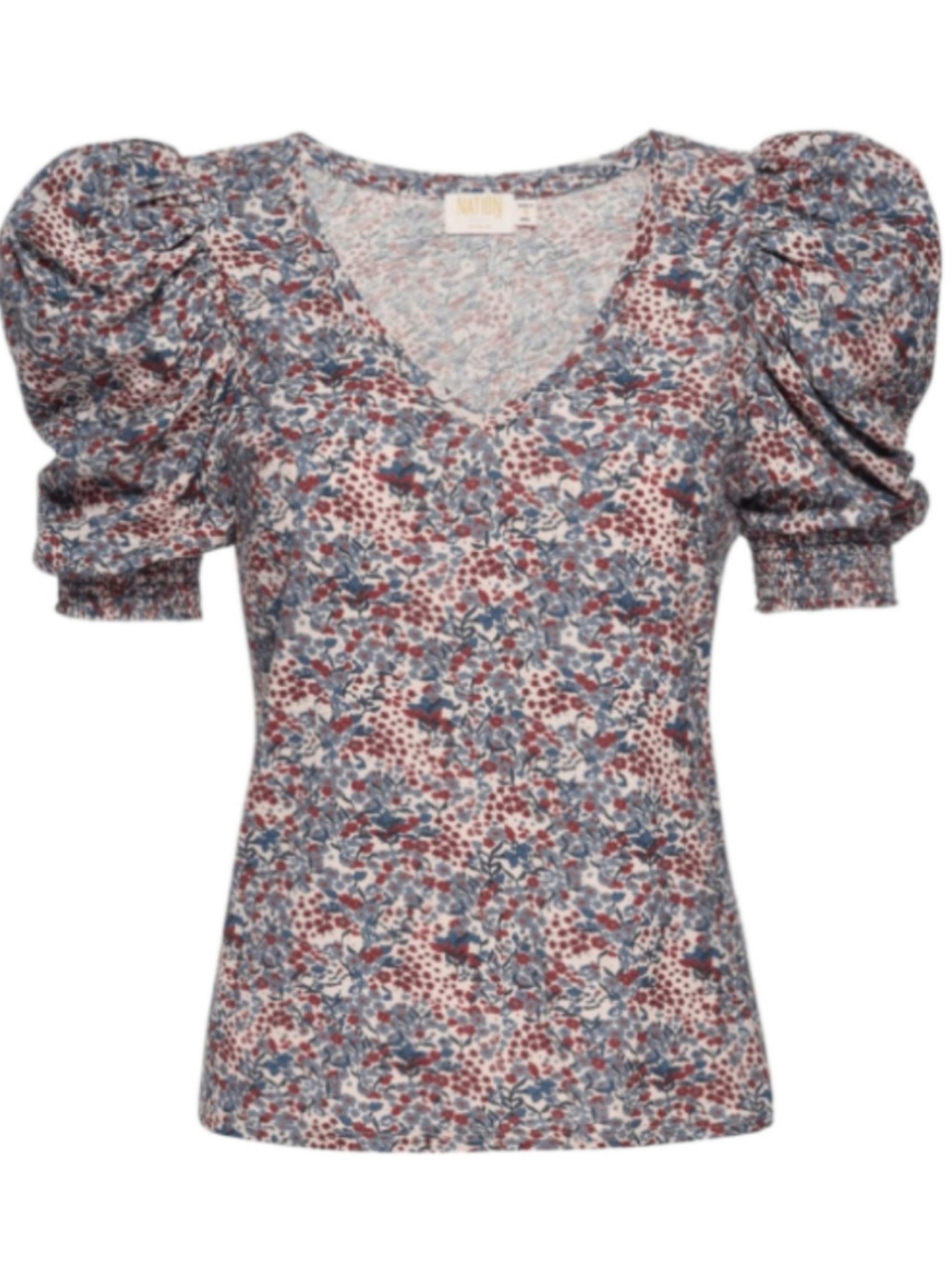 Nation LTD Floral Puff Sleeve Celine Top Size XS NWOT Cottagecore Prairie Chic - Picture 3 of 6